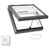 Velux VCM Manual Venting Curb Mount Skylight with Laminated LowE3 Glass and Solar Room Darkening Shade - (Outside Curb: 25.5 x 25.5 in) Gray Frame / Clear Glass