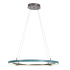 Vermont Modern Ringo 33-5/16" Wide Integrated LED Ring Chandelier with Adjustable Cables Satin Aqua / Silver