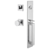 Viaggio Quadrato Full Plate Keyed Entry "D" Grip Handleset with Circolo Interior Knob and Quadrato Trim - 2-3/4" Backset Bright Chrome