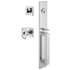 Viaggio Quadrato Full Plate Keyed Entry "D" Grip Handleset with Stella Crystal Interior Knob and Quadrato Trim - 2-3/4" Backset Bright Chrome