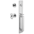 Viaggio Quadrato Full Plate Keyed Entry "D" Grip Handleset with Stella Crystal Interior Knob and Circolo Trim - 2-3/8" Backset Bright Chrome