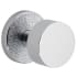 Viaggio Motivo Solid Brass Passage Door Knob Set with Circolo Brass Knob and Leather Rosette - 2-3/8" Backset Bright Chrome