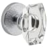 Viaggio Motivo Solid Brass Passage Door Knob Set with Stella Crystal Knob and Circolo Leather Rosette - 2-3/8" Backset Bright Chrome