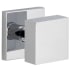 Viaggio Quadrato Solid Brass Passage Door Knob Set with Linen Backplate - 2-3/8" Backset Bright Chrome