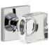 Viaggio Quadrato Solid Brass Passage Door Knob Set with Crystal Knob and Linen Backplate - 2-3/8" Backset Bright Chrome
