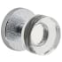 Viaggio Motivo Solid Brass Passage Door Knob Set with Circolo Crystal Knob and Leather Rosette - 2-3/4" Backset Bright Chrome