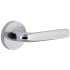Viaggio Motivo Right Handed Solid Brass Passage Door Lever Set with Bella Lever and Circolo Linen Rosette - 2-3/8" Backset Bright Chrome