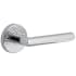 Viaggio Circolo Hammered Right Handed Solid Brass Passage Door Lever Set with Moderno Lever and Hammered Rosette - 2-3/8" Backset Bright Chrome