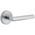 Viaggio Motivo Right Handed Solid Brass Passage Door Lever Set with Moderno Lever and Circolo Leather Rosette - 2-3/8" Backset Bright Chrome