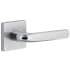 Viaggio Motivo Right Handed Solid Brass Passage Door Lever Set with Bella Lever and Quadrato Linen Backplate - 2-3/8" Backset Bright Chrome