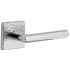 Viaggio Quadrato Hammered Right Handed Solid Brass Passage Door Lever Set with Moderno Lever and Quadrato Hammered Backplate - 2-3/8" Backset Bright Chrome
