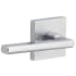 Viaggio Motivo Left Handed Solid Brass Passage Door Lever Set with Milano Lever and Quadrato Linen Backplate - 2-3/8" Backset Bright Chrome