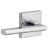 Viaggio Quadrato Hammered Left Handed Solid Brass Passage Door Lever Set with Milano Lever and Quadrato Hammered Backplate - 2-3/8" Backset Bright Chrome