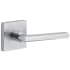 Viaggio Motivo Right Handed Solid Brass Passage Door Lever Set with Milano Lever and Quadrato Linen Backplate - 2-3/8" Backset Bright Chrome