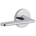 Viaggio Circolo Left Handed Solid Brass Passage Door Lever Set with Brezza Lever and Circolo Rosette - 2-3/4" Backset Bright Chrome