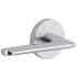 Viaggio Motivo Left Handed Solid Brass Passage Door Lever Set with Brezza Lever and Circolo Linen Rosette - 2-3/4" Backset Bright Chrome