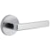 Viaggio Motivo Right Handed Solid Brass Passage Door Lever Set with Lusso Lever and Circolo Linen Rosette - 2-3/4" Backset Bright Chrome