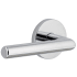 Viaggio Circolo Left Handed Solid Brass Passage Door Lever Set with Moderno Lever and Circolo Rosette - 2-3/4" Backset Bright Chrome