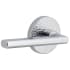 Viaggio Circolo Hammered Left Handed Solid Brass Passage Door Lever Set with Milano Lever and Circolo Hammered Rosette - 2-3/4" Backset Bright Chrome