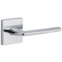 Viaggio Quadrato Right Handed Solid Brass Passage Door Lever Set with Brezza Lever and Quadrato Linen Backplate - 2-3/4" Backset Bright Chrome