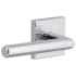 Viaggio Quadrato Hammered Left Handed Solid Brass Passage Door Lever Set with Moderno Lever and Quadrato Hammered Backplate - 2-3/4" Backset Bright Chrome