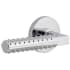 Viaggio Circolo Left Handed Solid Brass Passage Door Lever Set with Contempo Rebar Lever and Circolo Rosette - 2-3/8" Backset Bright Chrome