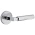 Viaggio Motivo Right Handed Solid Brass Passage Door Lever Set with Contempo Lever and Circolo Linen Rosette - 2-3/4" Backset Bright Chrome