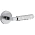 Viaggio Motivo Right Handed Solid Brass Passage Door Lever Set with Contempo Rebar Lever and Circolo Linen Rosette - 2-3/4" Backset Bright Chrome