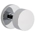 Viaggio Circolo Solid Brass Privacy Door Knob Set with Modern Round Flat Disc Knob and Round Rosette - 2-3/8" Backset Bright Chrome