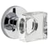 Viaggio Circolo Solid Brass Privacy Door Knob Set with Quadrato Crystal Knob and Circolo Rosette - 2-3/8" Backset Bright Chrome
