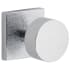 Viaggio Motivo Solid Brass Privacy Door Knob Set with Circolo Brass Knob and Quadrato Linen Backplate - 2-3/4" Backset Bright Chrome
