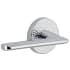 Viaggio Circolo Hammered Left Handed Solid Brass Privacy Door Lever Set with Brezza Lever and Circolo Hammered Rosette - 2-3/8" Backset Bright Chrome