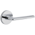 Viaggio Circolo Right Handed Solid Brass Privacy Door Lever Set with Brezza Lever and Circolo Rosette - 2-3/8" Backset Bright Chrome