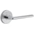 Viaggio Circolo Hammered Right Handed Solid Brass Privacy Door Lever Set with Brezza Lever and Circolo Hammered Rosette - 2-3/8" Backset Bright Chrome