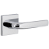 Viaggio Quadrato Right Handed Solid Brass Privacy Door Lever Set with Bella Lever and Quadrato Backplate - 2-3/8" Backset Bright Chrome