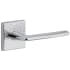 Viaggio Quadrato Hammered Right Handed Solid Brass Privacy Door Lever Set with Brezza Lever and Quadrato Hammered Backplate - 2-3/8" Backset Bright Chrome