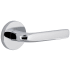 Viaggio Circolo Right Handed Solid Brass Privacy Door Lever Set with Bella Lever and Circolo Rosette - 2-3/4" Backset Bright Chrome