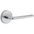 Viaggio Motivo Right Handed Solid Brass Privacy Door Lever Set with Brezza Lever and Circolo Linen Rosette - 2-3/4" Backset Bright Chrome