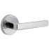 Viaggio Circolo Hammered Right Handed Solid Brass Privacy Door Lever Set with Lusso Lever and Circolo Hammered Rosette - 2-3/4" Backset Bright Chrome