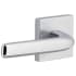 Viaggio Motivo Left Handed Solid Brass Privacy Door Lever Set with Bella Lever and Quadrato Linen Backplate - 2-3/4" Backset Bright Chrome