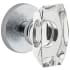 Viaggio Motivo Solid Brass Non-Turning One-Sided Dummy Door Knob with Stella Crystal Knob and Circolo Linen Rosette Bright Chrome