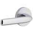 Viaggio Motivo Left Handed Solid Brass Non-Turning One-Sided Dummy Door Lever with Bella Lever and Circolo Linen Rosette Bright Chrome