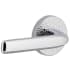 Viaggio Circolo Hammered Left Handed Solid Brass Non-Turning One-Sided Dummy Door Lever with Bella Lever and Circolo Hammered Rosette Bright Chrome