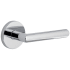 Viaggio Circolo Right Handed Solid Brass Non-Turning One-Sided Dummy Door Lever with Moderno Lever and Circolo Rosette Bright Chrome