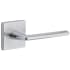 Viaggio Motivo Solid Brass Non-Turning One-Sided Dummy Door Lever with Brezza Lever and Quadrato Linen Backplate Bright Chrome