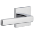 Viaggio Quadrato Left Handed Solid Brass Non-Turning One-Sided Dummy Door Lever with Lusso Lever and Quadrato Backplate Bright Chrome