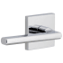 Viaggio Quadrato Left Handed Solid Brass Non-Turning One-Sided Dummy Door Lever with Milano Lever and Quadrato Backplate Bright Chrome