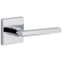 Viaggio Quadrato Right Handed Solid Brass Non-Turning One-Sided Dummy Door Lever with Milano Lever and Quadrato Backplate Bright Chrome
