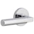 Viaggio Circolo Left Handed Solid Brass Non-Turning One-Sided Dummy Door Lever with Contempo Lever and Circolo Rosette Bright Chrome