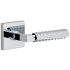 Viaggio Quadrato Right Handed Solid Brass Non-Turning One-Sided Dummy Door Lever with Contempo Rebar Lever and Quadrato Backplate Bright Chrome